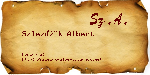Szlezák Albert névjegykártya
