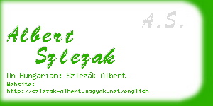 albert szlezak business card
