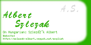 albert szlezak business card